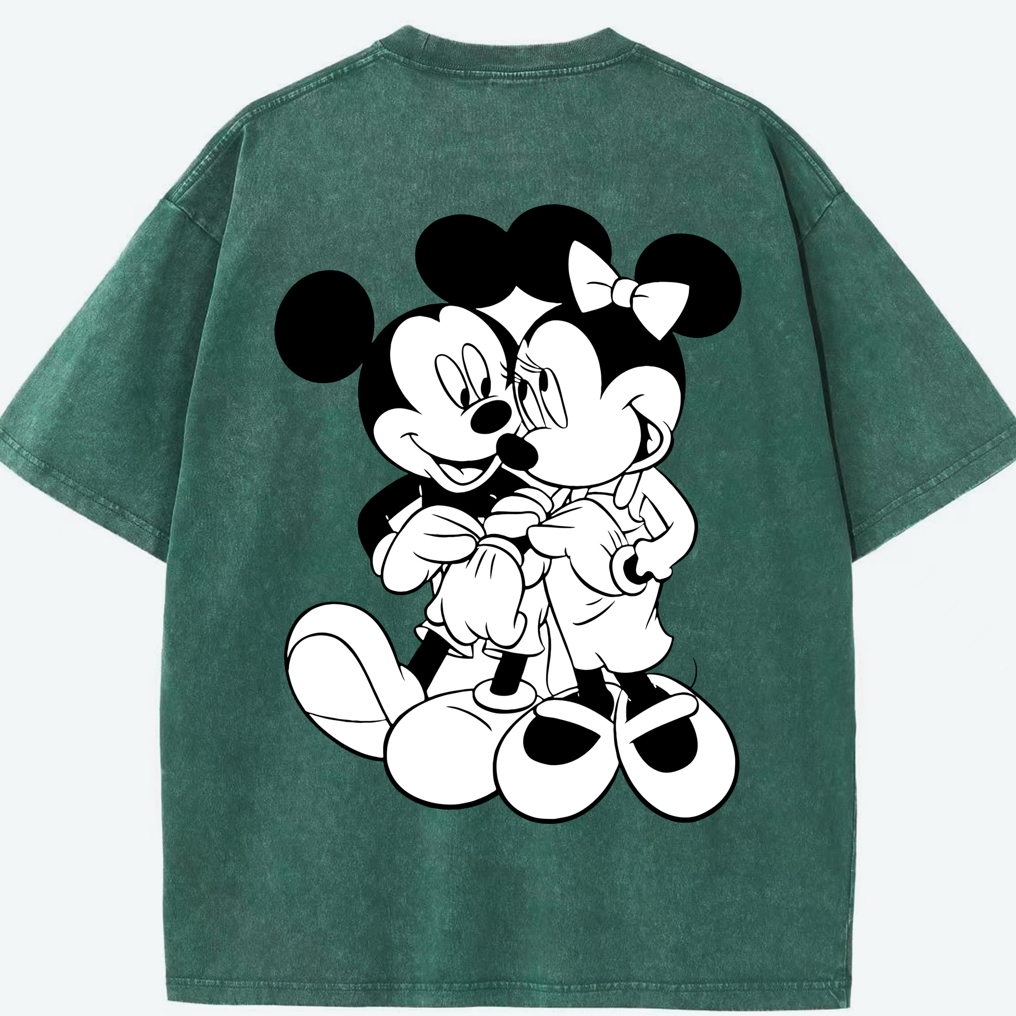 （画像用） ミッキーマウス Mickey Mouse 綿100% ヴィンテージ風 半袖Tシャツ（背面プリント）